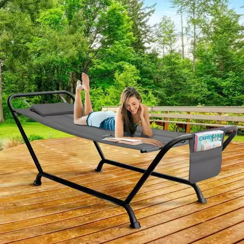 Hammock with Steel Stand – Max 600 Lbs (B- Blue/Purple) https://tinyurl.com/22ncb54u
