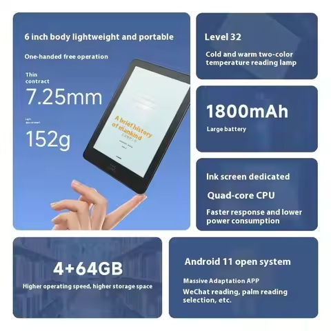 Moaan Pantone6 Color E-book Air E-ink Reader 6inch Smart Reader 300/150PPI Screen Read Tablet Android 11 E-book 4GB RAM/64GB ROM https://tinyurl.com/2xj9gx83