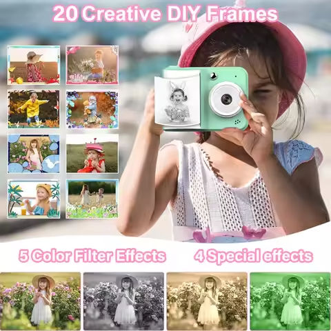 1080P Kids Instant Camera with Print Photo Paper Thermal Print Camera Instant Photo Printing Camera for 3-12 Year Old Girls Boys https://tinyurl.com/2yxjvan3