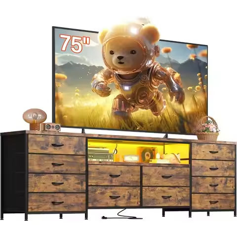 Vanity Desk and Dresser Combo, 76″ L Extendable Big Makeup Vainty with 6 Drawer Dresser and 3 Side Shelves, Wood Corner Vanity https://tinyurl.com/2ccawmt2