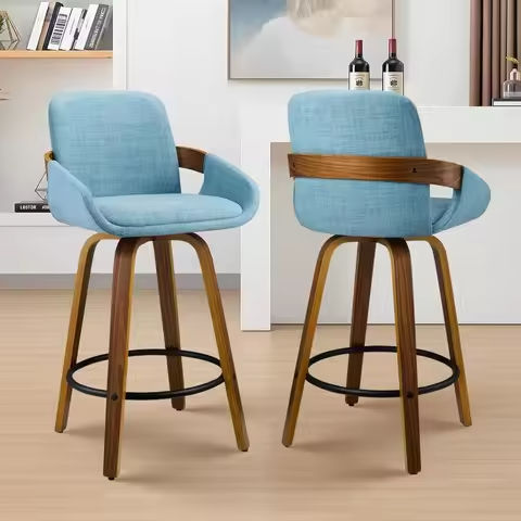 24″ Bar Stools Set of 3, Upholstered Fabric Counter Height Barstools Kitchen Counter Island Stools with Screwed Together https://tinyurl.com/238ugc4e