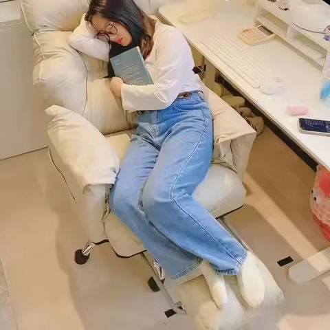 Computer Chair Home Swivel  Study Office Bedroom Comfortable Sedentary Backrest Reclining Desk E-sports Sofa Live Broadcast https://tinyurl.com/244365u3