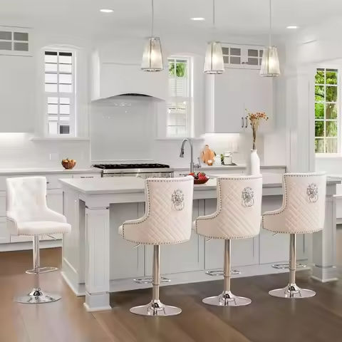 Dining Chairs, Modern Boucle Kitchen Chairs with Upholstered Curved Backrest & Seat, Chairs for Dining Table, Hardwood Frame https://tinyurl.com/2yjsuhk4