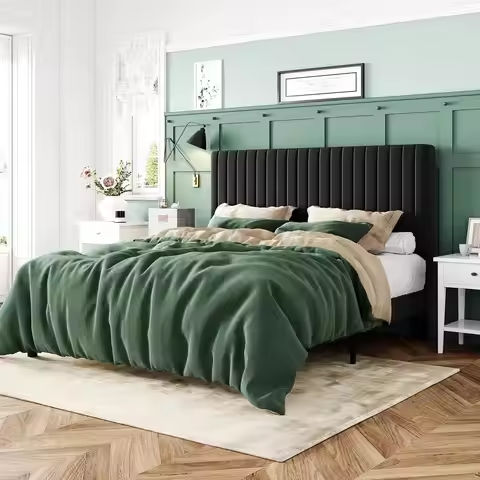 Queen Bed Frame with Storage, LED Queen Size Bed with Headboard and 4 Drawers, Metal Platform Bed Frame with Outlets and USB Por https://tinyurl.com/2bybxda9