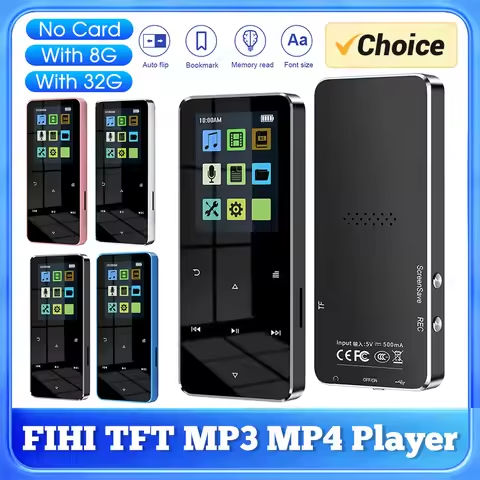 Mp3 Mp4 Player E-book Recording 1.8 Inch Touch Screen TFT Music Player Bluetooth 5.0 Radio Student Walkman Built-in Speaker https://tinyurl.com/2cmymb8b